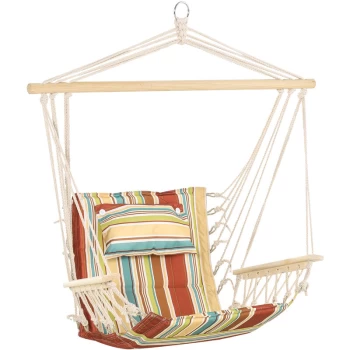 Image of Hanging Hammock Swing Chair Safe Wide Seat Indoor Outdoor - Outsunny