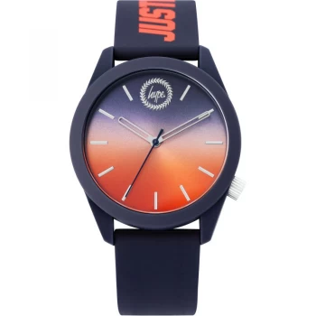 Image of Hype Hype Orange And Blue Ombre Dial Navy And Orange Just Hype Print Silicone Strap Kids Watch