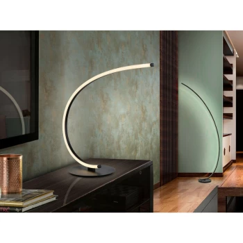 Image of Schuller Linea - Integrated LED Table Lamp, Sandblasted Matt Black