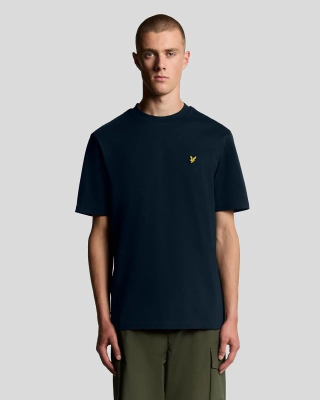 Image of Lyle & Scott Mens Oversized Cotton Crew Neck T-Shirt in Dark Navy