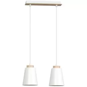 Image of Emibig Bolero White Bar Pendant Ceiling Light 2x E27