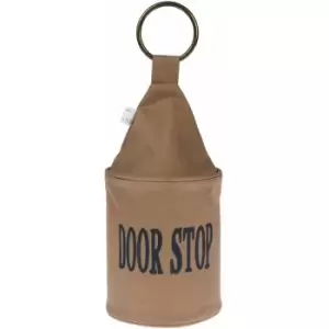 Image of HOMESCAPES Heavyweight Filled Fabric Door Stop - Tan Brown