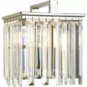 Image of Loops - Wall Light Cut Glass Crystals Opal Highly Polished Nickel LED E27 60W