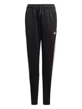 Image of adidas Boys 3 Stripe Pants - Black/White, Size 9-10 Years