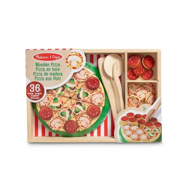 Image of Melissa & Doug Wooden Pizza, Durable