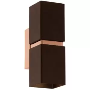 Image of Netlighting Passa 2 Light Indoor Up Down Wall Light Brown, Copper, GU10