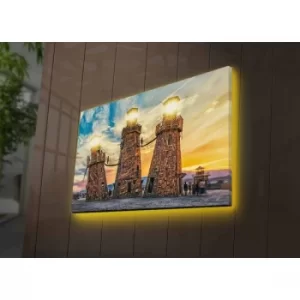 Image of 4570DACTBURN-012 Multicolor Decorative LED Lighted Canvas Painting