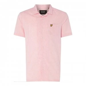 Image of Lyle and Scott Lyle Resort Linen Short Sleeve Shirt - Z465 CORAL WAY