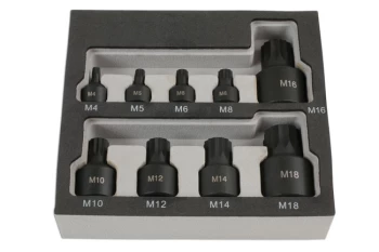 Image of Laser Tools 6725 Spline Socket Bit Set - Low Profile