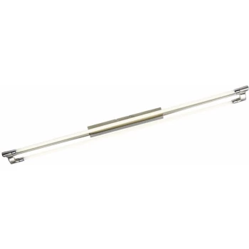 Image of Searchlight Flush - 2 Light Flush Ceiling Light Satin Silver