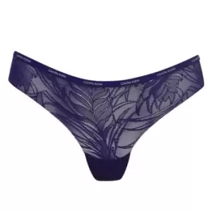Image of Calvin Klein Sheer Lace Thong - Blue