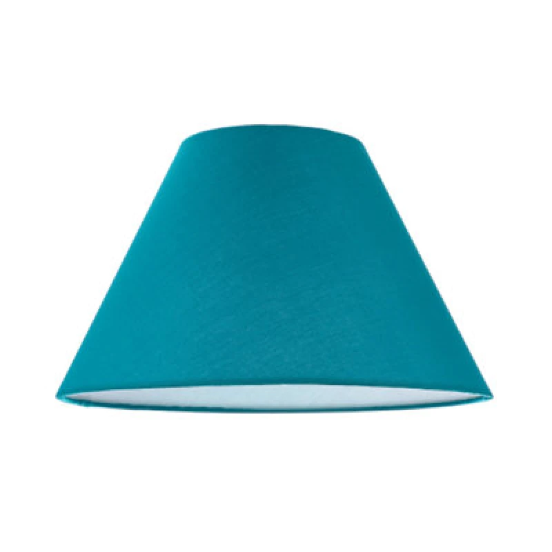 Image of Happy Homewares 10" Vivid Teal Cotton Coolie Shade For Table Lamp Or Pendant