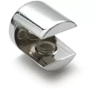 Image of Small Plated Shelf Bracket Glass Shelf Support 4 - 8mm Thickness Shelves - Colour Chrome - Pack of 4