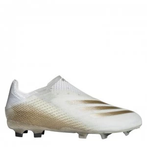 Image of adidas X Ghosted Plus Junior FG Football Boots - White/MetGold
