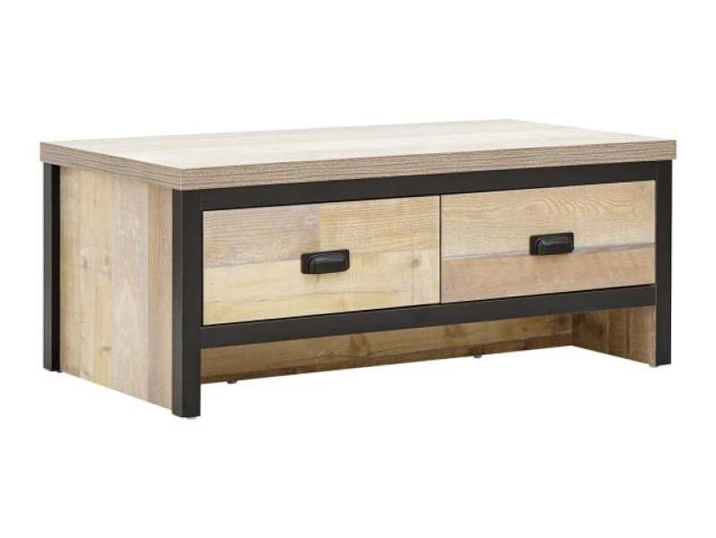 Image of GFW Boston Oak Wooden 2 Drawer Coffee Table