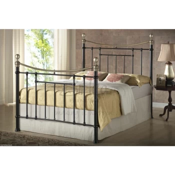 Image of Birlea Bronte Double Bed - 4ft6 135cm - Victorian Style Metal Bedstead - Black