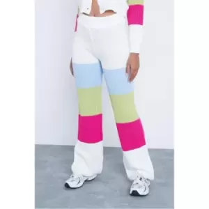 Image of I Saw It First Pink Striped Wide Leg Knitted Trouser - Pink