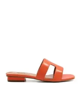 Image of Dune London Dune Wf Loupe Smart Slide - Orange/-Leather, Orange, Size 8, Women