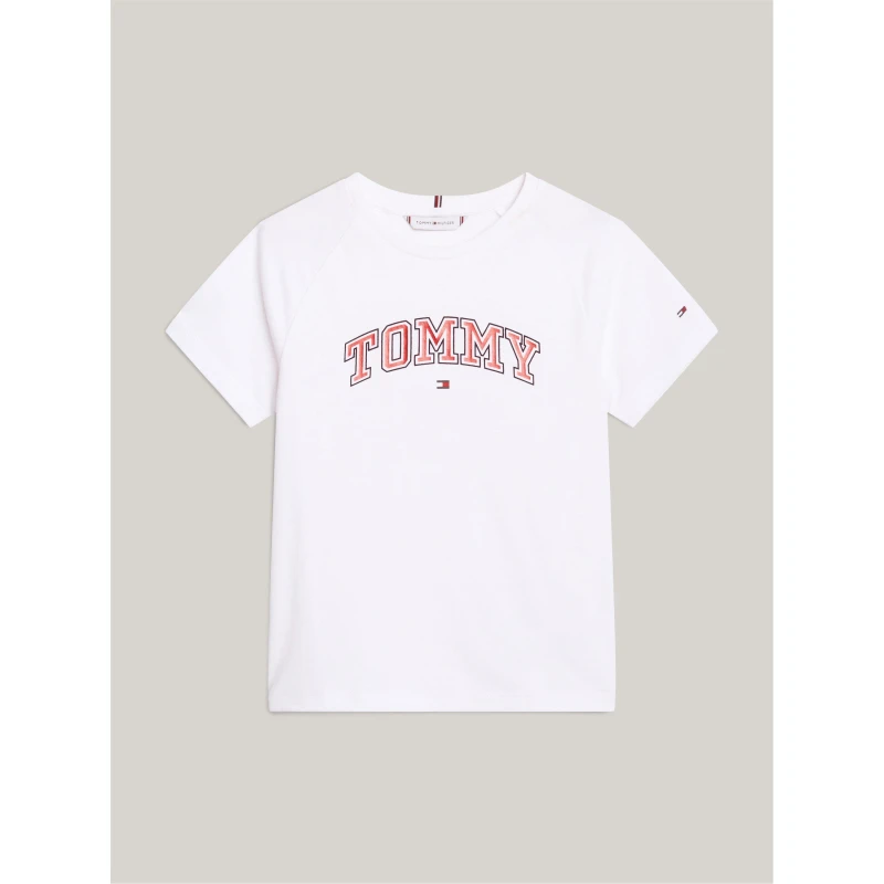 Image of TOMMY HILFIGER Varsity Foil T-Shirt Juniors - White White 11 - 12 Years