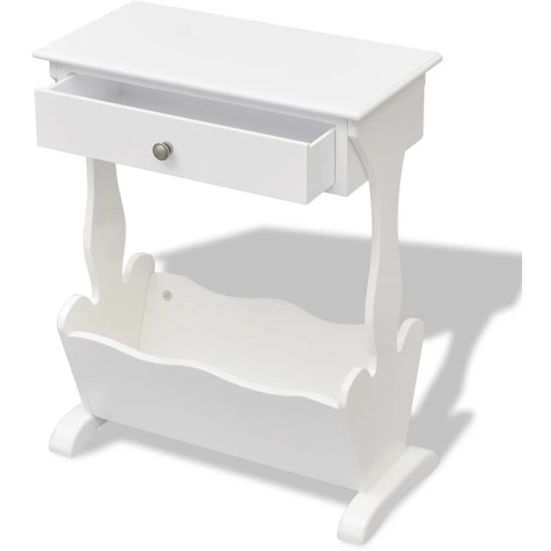Image of VIDAXL Magazine Rack Melrose White Vidaxl 242440fr