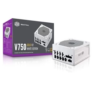 Image of Cooler Master V750 Gold V2 White Edition 750W 135mm Silent FDB Fan 80 PLUS Gold Fully Modular PSU UK Plug