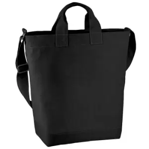 Image of Bagbase Canvas Daybag / Hold & Strap Shopping Bag (15 Litres) (One Size) (Black)