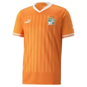 Image of Puma Ivory Coast Home Shirt 2022 2023 Mens - Orange