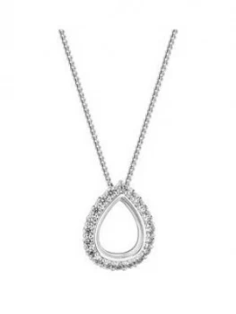 Image of Simply Silver Cubic Zirconia Open Pear Pendant Necklace