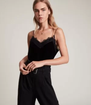 Image of AllSaints Womens Noa Top, Black, Size: 6