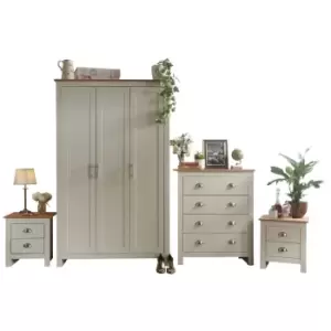 Image of Lancaster 4 Piece Bedroom Furniture Set Cream