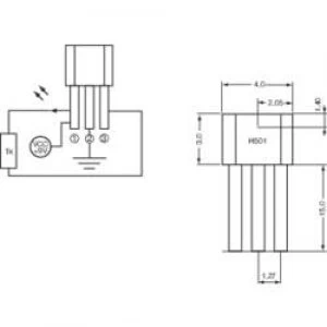Image of Hall effect sensor PIC H501 3.8 24 Vdc Reading range 4 35 T TO 92 UA Soldering