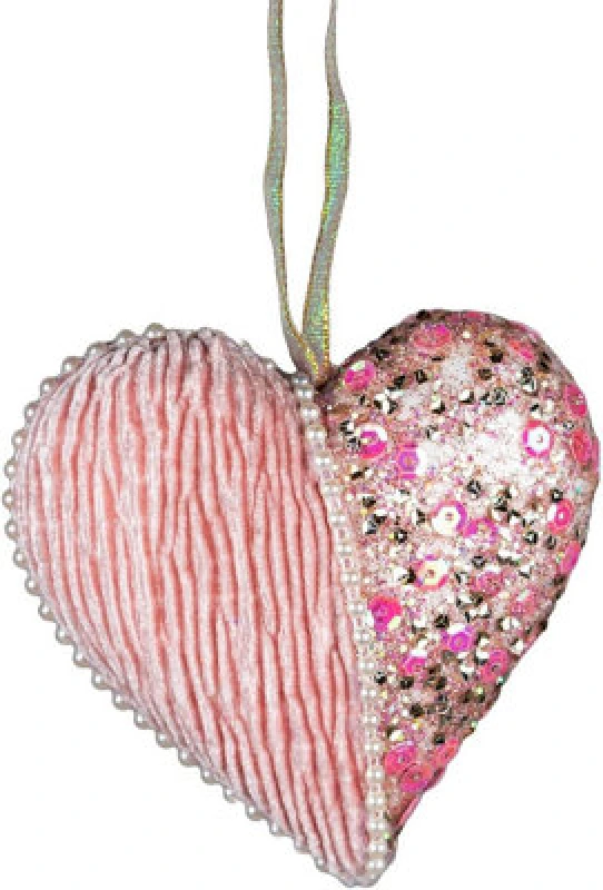 Image of Shatchi 12cm Heart Baby Pink - Christmas Hanging Decoration Pink