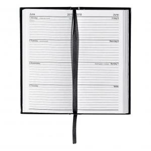 Image of Office 2019 Slim Diary Week to View Portrait Black 941212