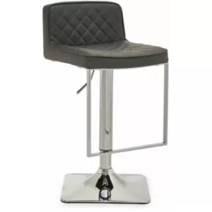 Image of Premier Housewares Baina Dark Grey And Chrome Square Base Bar Stool