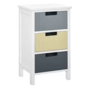 Image of Homcom 3 Drawer Storage Tower Dresser Multi Grey