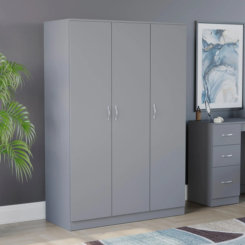 Image of Lassic Vida Designs Riano 3 Door Wardrobe Grey unisex 3 Door
