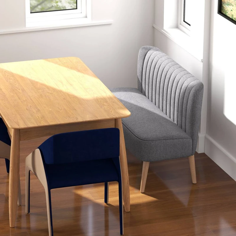 Image of HOMCOM 46" Loveseat Sofa 2 Seater Sofa with Padded Seat, Grey Grey Unisex 2 Seater