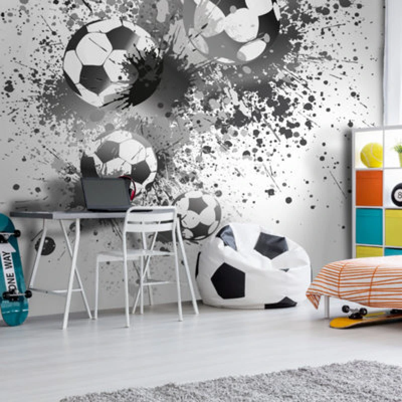 Image of Origin Murals Football Splash Grey Paste The Wall Mural 350Cm Wide X 280M High