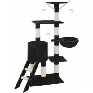 Image of Tectake - Cat tree scratching post Dominik - cat scratching post, cat tower, scratching post - black