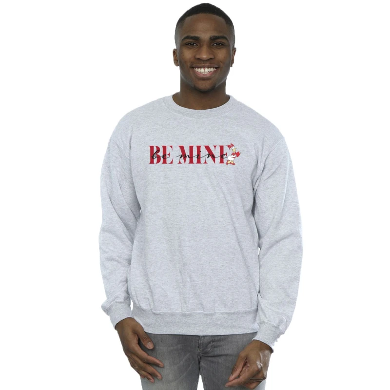 Image of Disney Men Be Mine Daisy Duck Valentine Sweatshirt in Grey Size: Small Grey S Male 5063376356893