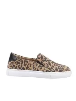 Image of Hush Puppies Mini Corinne Leopard Plimsolls - Multi, Size 12 Younger