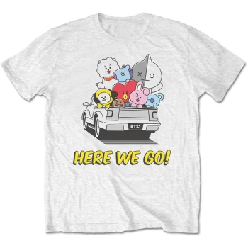 Image of BT21 - Here We Go Unisex X-Large T-Shirt - White