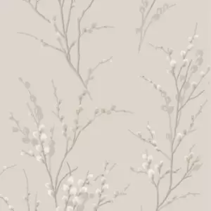 Image of Laura Ashley Pussy Willow Dove Grey Wallpaper
