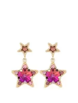 Image of Mood Rose Gold Multicoloured Starburst Double Drop Earrings