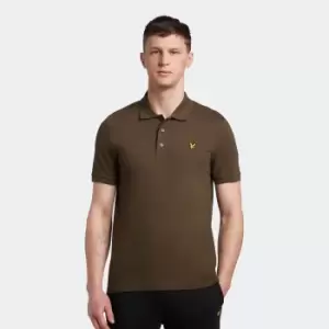 Image of Mens Plain Polo Shirt - Olive - M