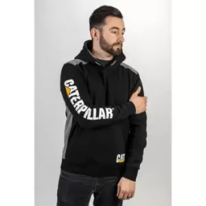 Image of Logo Panel Hooded Sweatshirt Black Small