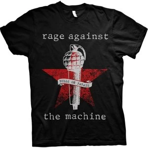 Image of Rage Against The Machine - Bulls on Parade Mic Unisex Medium T-Shirt - Black