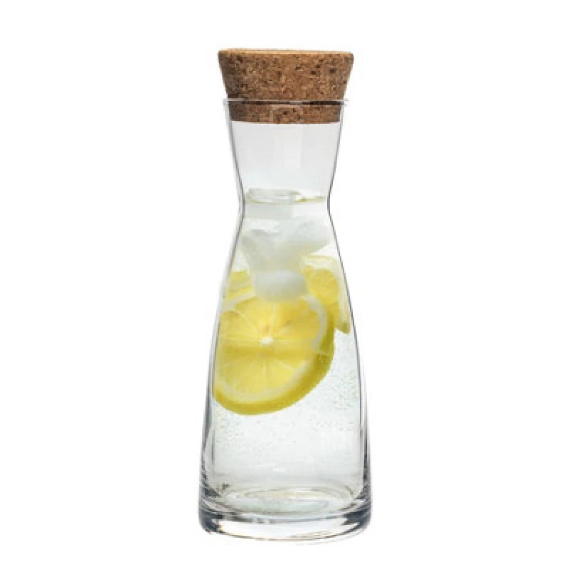 Image of Bormioli Rocco Ypsilon Glass Carafe With Cork Lid - 1.1 Litre Clear