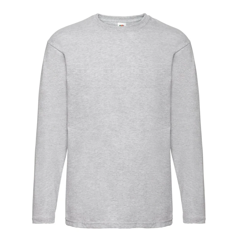 Image of Fruit Of The Loom Valueweight Heather Long-Sleeved T-Shirt Grey male