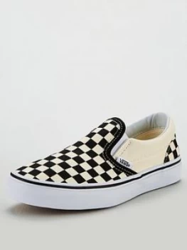 Image of Vans Checkerboard Classic Slip-on, Black/White, Size 2
